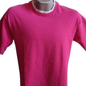 Vintage Mens T-shirt Large Single Stitch Pink Fruit Loom 1980's 2 Ton Gray USA L